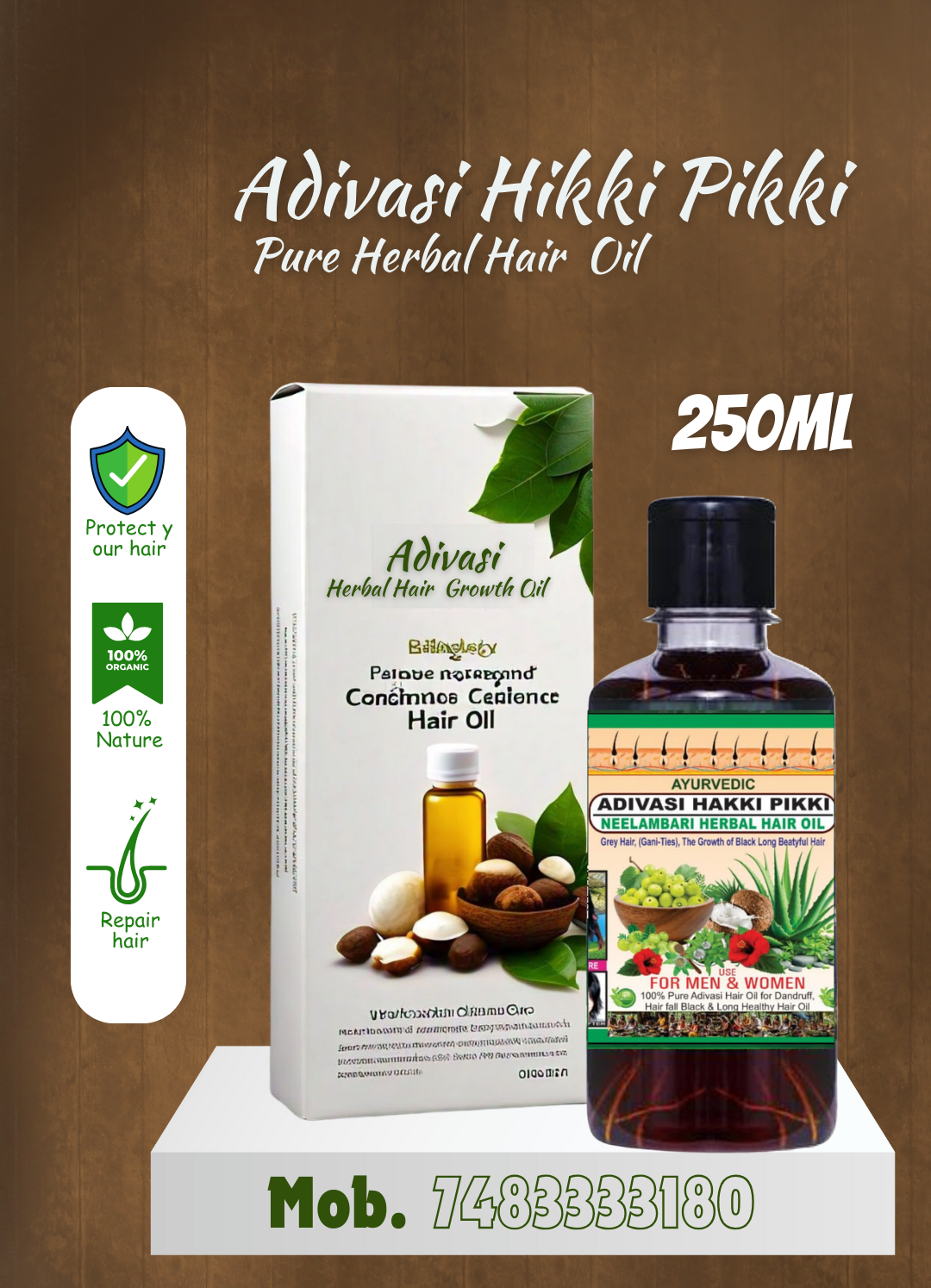 Adivasi Hikki Pikki Pure Herbal Hair  Oil